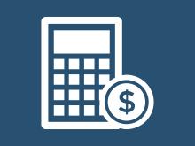 Icon of Calculator and Coin
