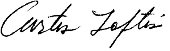 Electronic Signature of BoFI Chairman and SC Treasurer Curtis Loftis